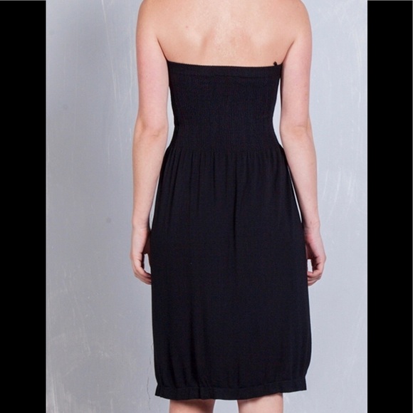 Black Strapless Midi Dress - Picture 3 of 3